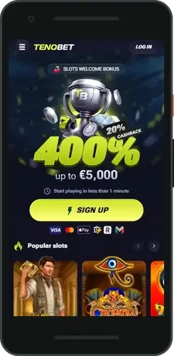 TenoBet mobile game lobby